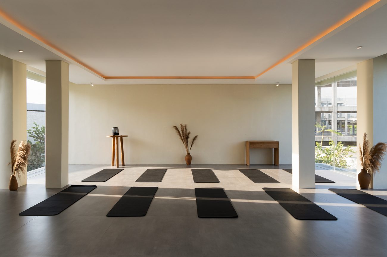 Wellness studio with yoga mats